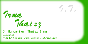 irma thaisz business card